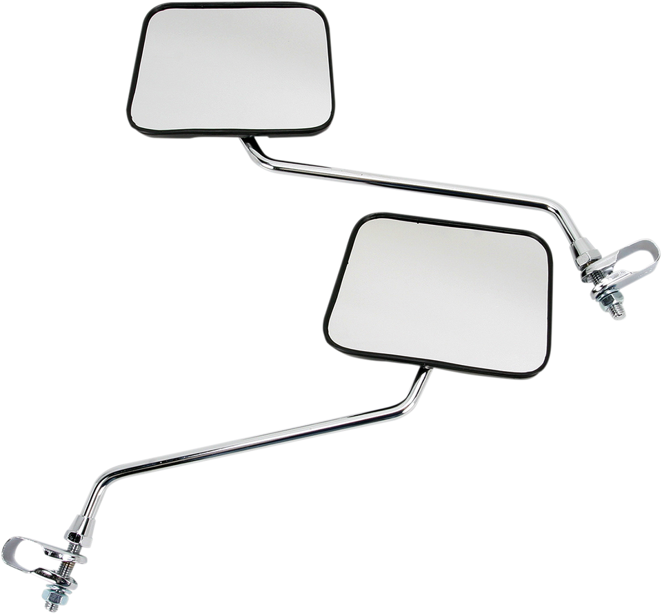 Mirror - Side View - Rectangle - Black w/Chrome Stem - Right/Left