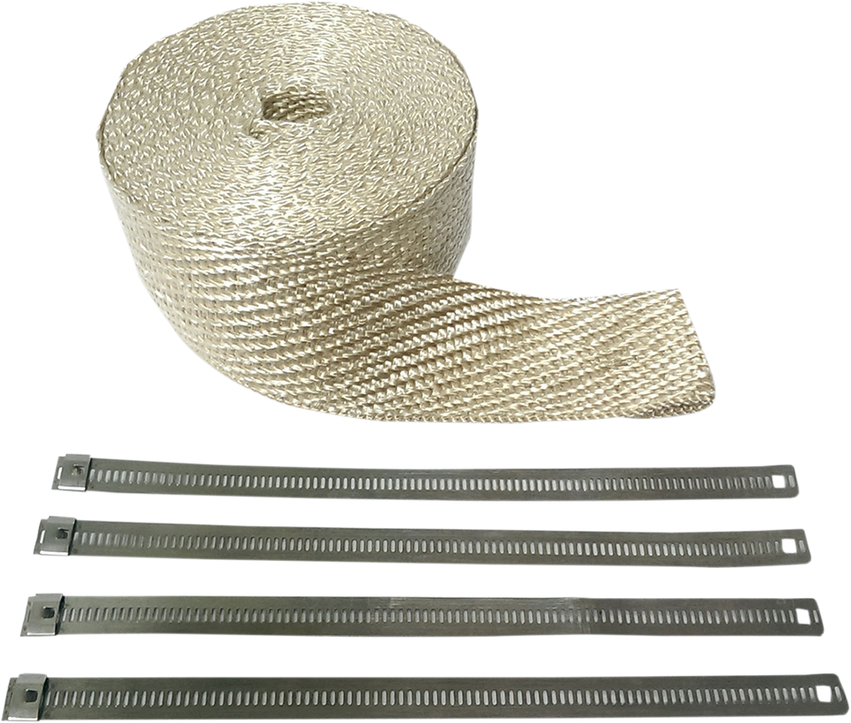 Fiberglass Exhaust Wrap Kit - Natural - 1" x 50