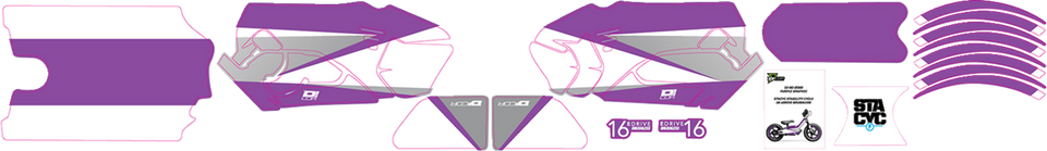 STACYC™ Stability Cycle Graphic Kit - 12" & 16" - Purple - Lutzka's Garage