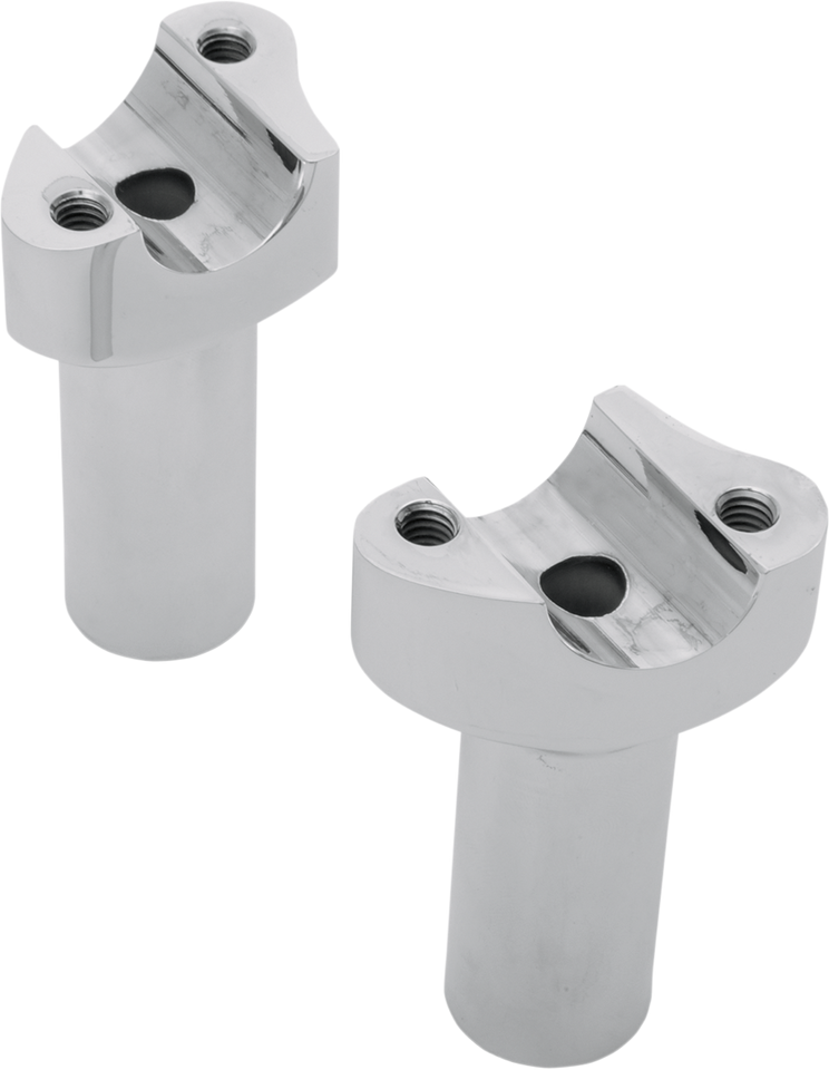 Risers - Straight - 3-1/2" - Chrome - Lutzka's Garage