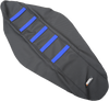 Ribbed Seat Cover - Black Cover/Blue Ribs - Husqvarna