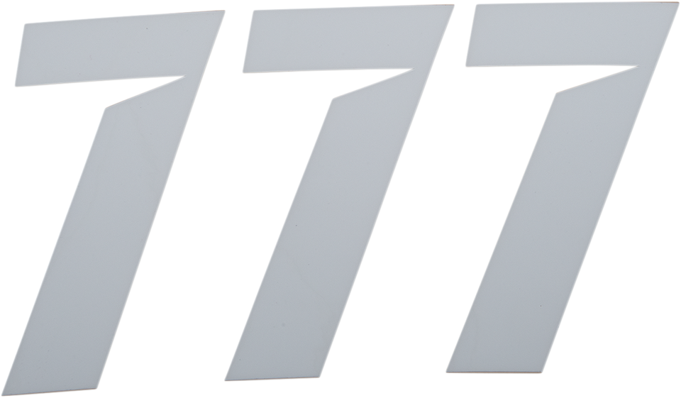 Slash Number Plate - #7 - White - 4" - Lutzka's Garage