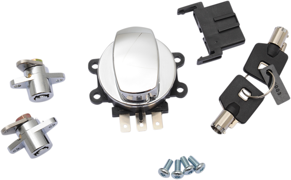 Side Hinge Ignition Switch with Saddlebag Lock - Chrome - Lutzka's Garage