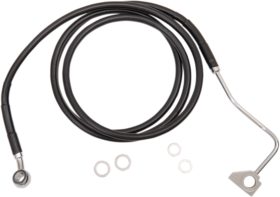 Brake Line - Front - Black - +6" with ABS - Lutzka's Garage