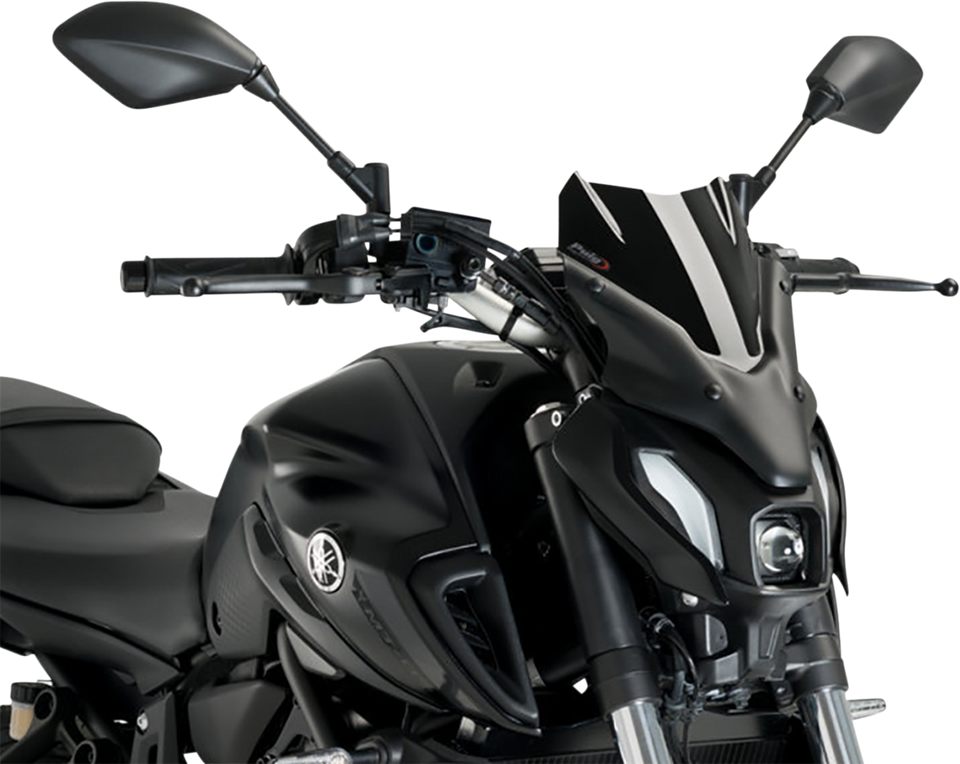 New Generation Windscreen - 12-1/2" - Black - MT-07 - Lutzka's Garage