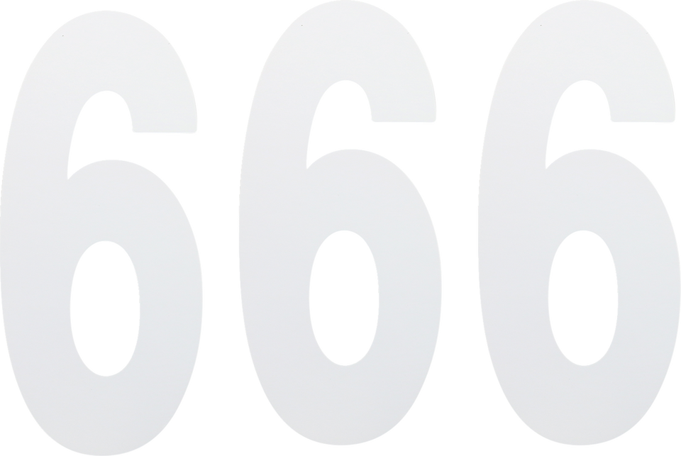FX Number 6 - White - 8" - Lutzka's Garage