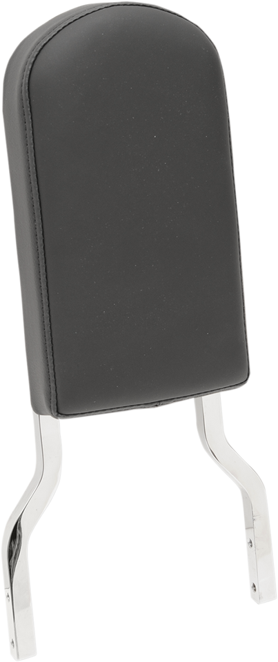 Sissy Bar Pad - Tall - Smooth - Black W/Solar Reflective Leather Top Stitch - Lutzka's Garage