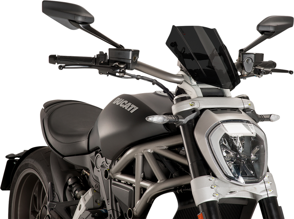 New Generation Windscreen - 11-5/8" - Dark Smoke - Diavel - Lutzka's Garage
