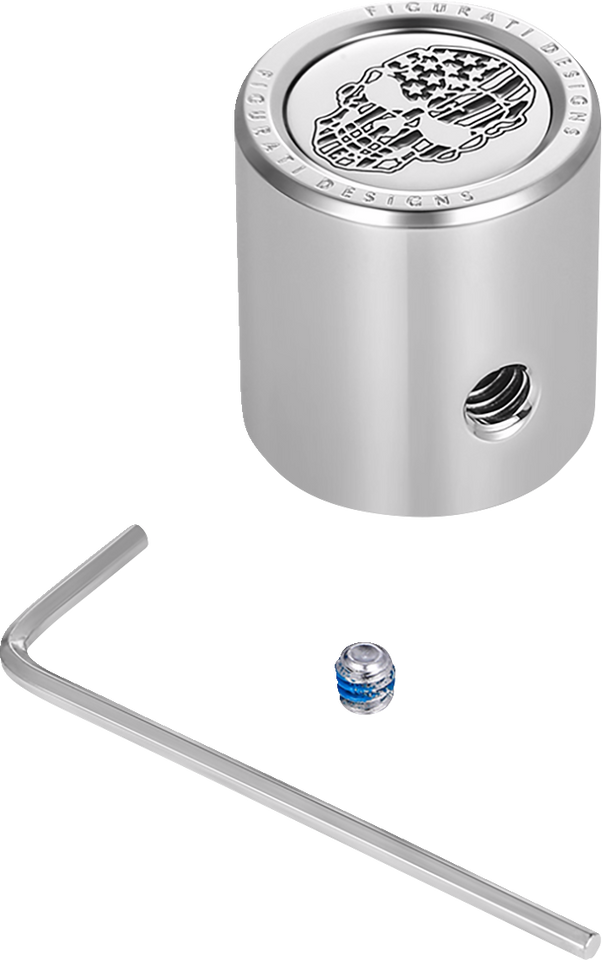 Heel-Toe Shifter Cover - American Flag Skull - Stainless Steel - Lutzka's Garage