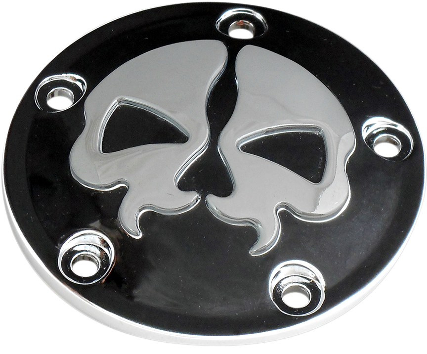 Points Cover - Black - Chrome Skull - Lutzka's Garage
