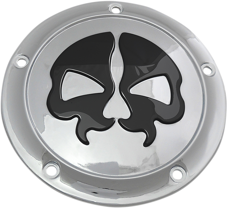 Split Skull Derby Cover - Chrome - 5-Hole - Lutzka's Garage