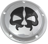 Split Skull Derby Cover - Chrome - 5-Hole - Lutzka's Garage