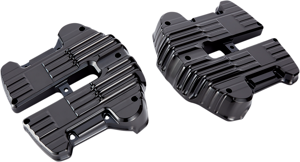 Rocker Box Covers - Black - Grooved - Lutzka's Garage
