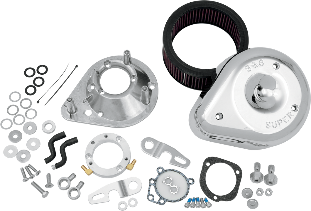 Teardrop Air Cleaner Kit - Chrome - Lutzka's Garage