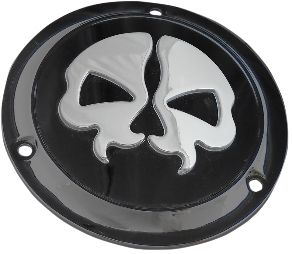Split Skull Derby Cover - Black - 3-Hole - Lutzka's Garage