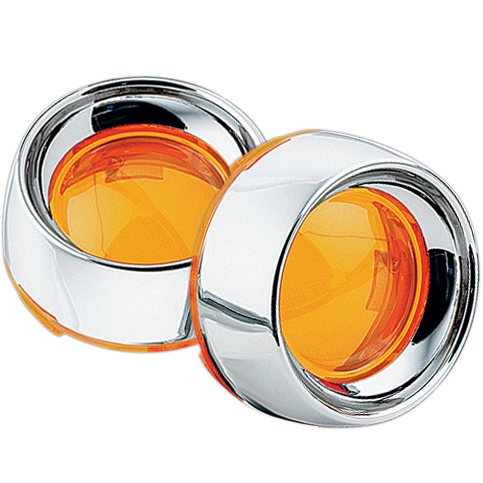 Deep Dish Bezels - Chrome/Amber Lens