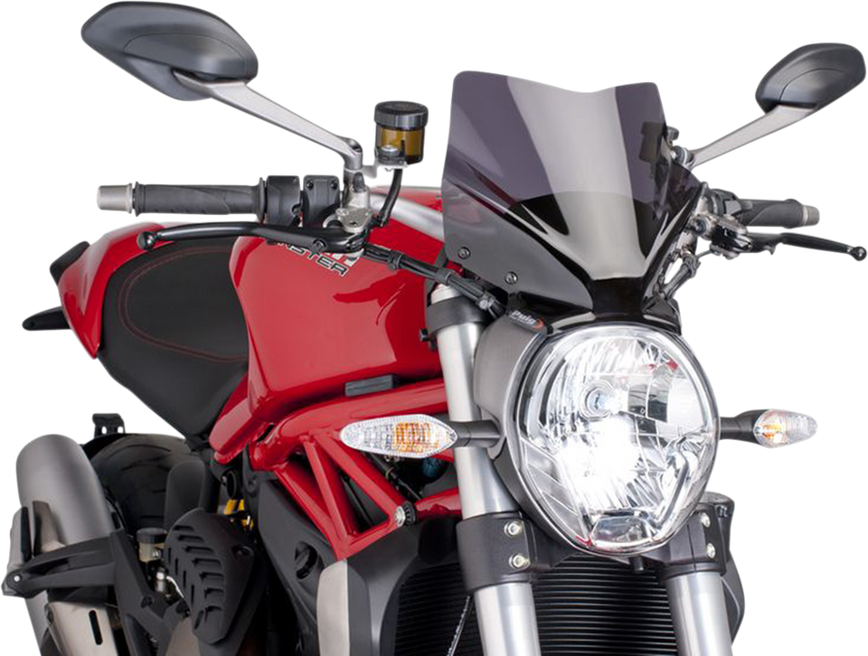 New Generation Windscreen - 10-5/8" - Dark Smoke - Monster 1200 - Lutzka's Garage
