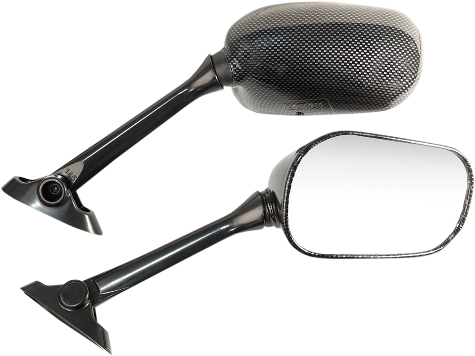 Mirror - Side View - Black/Carbon Fiber - Rectangle - Left - Suzuki