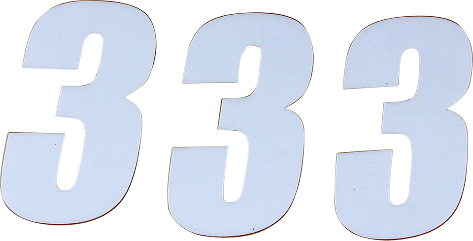 SX Plate Number - #3 - White - 4" - Lutzka's Garage