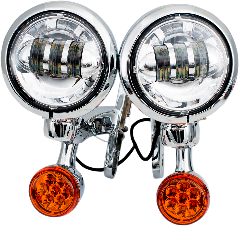 LED Turn/Run Lights 4-1/2" - Chrome/Chrome - Lutzka's Garage