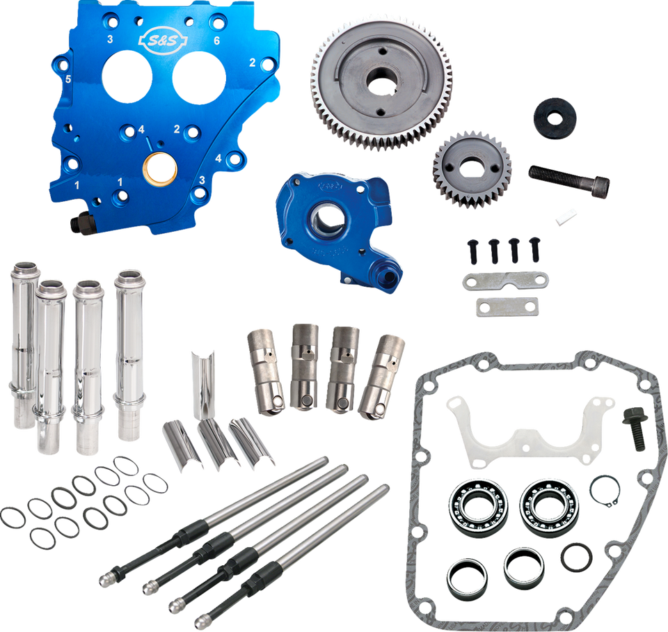 Cam Chest Kit without Cams - Gear Drive - Oil Cooled - Chrome Pushrods - Twin Cam
