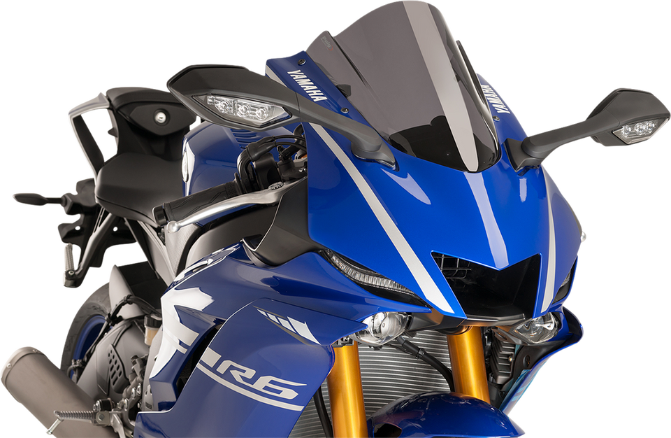 Race Windscreen - 14-1/4" - Dark Smoke - Yamaha - Lutzka's Garage
