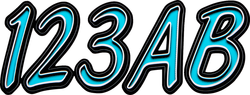 Sticker Kit 400 - Cyan/Black - Lutzka's Garage