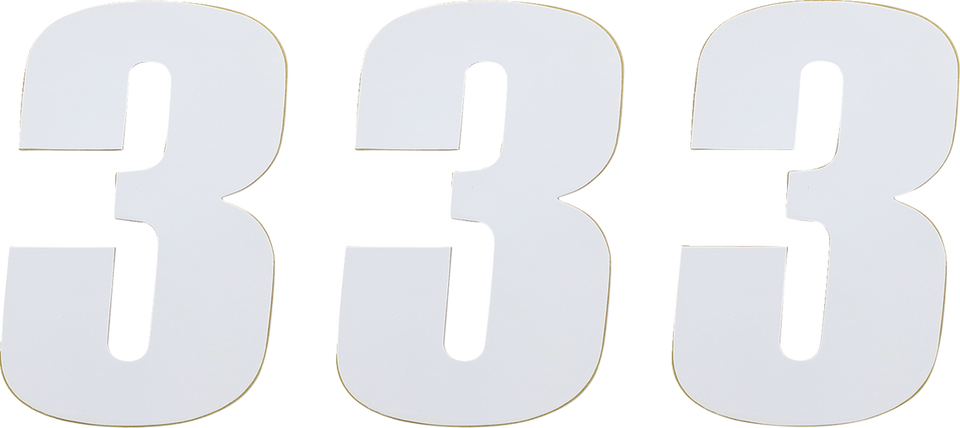 Race Number 3 - White - 4.5" - Lutzka's Garage