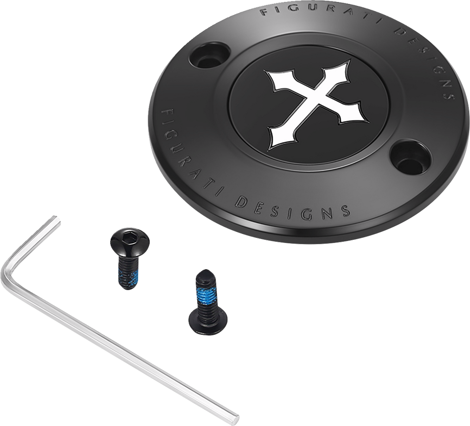 Timing Cover - 2 Hole - Cross - Black - Lutzka's Garage