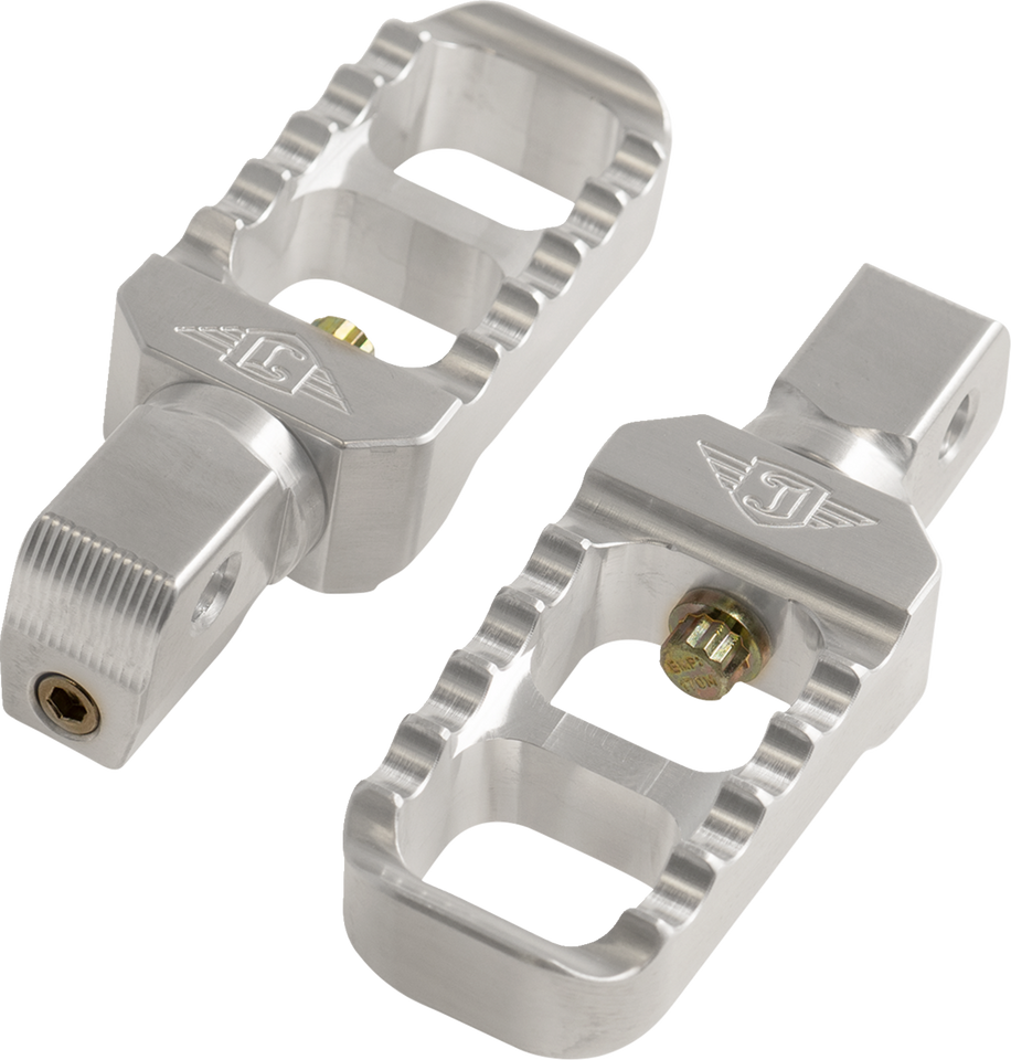 Serrated Stubby Footpegs - Silver - Indian - Lutzka's Garage