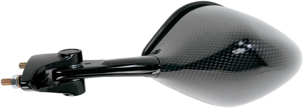 Mirror - Side View - Black/Carbon Fiber - Rectangle - Left - Kawasaki