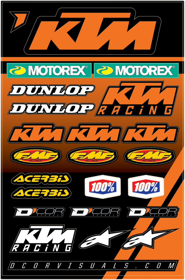 Decal Sheet - KTM Racing