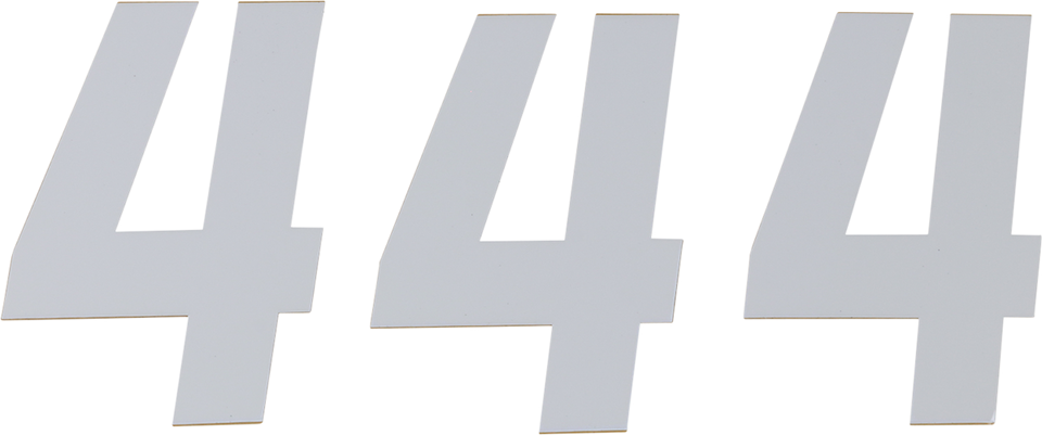 Race Number Plate - #4 - White - 6" - Lutzka's Garage