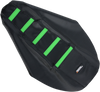 Ribbed Seat Cover - Black Cover/Green Ribs - Kawasaki