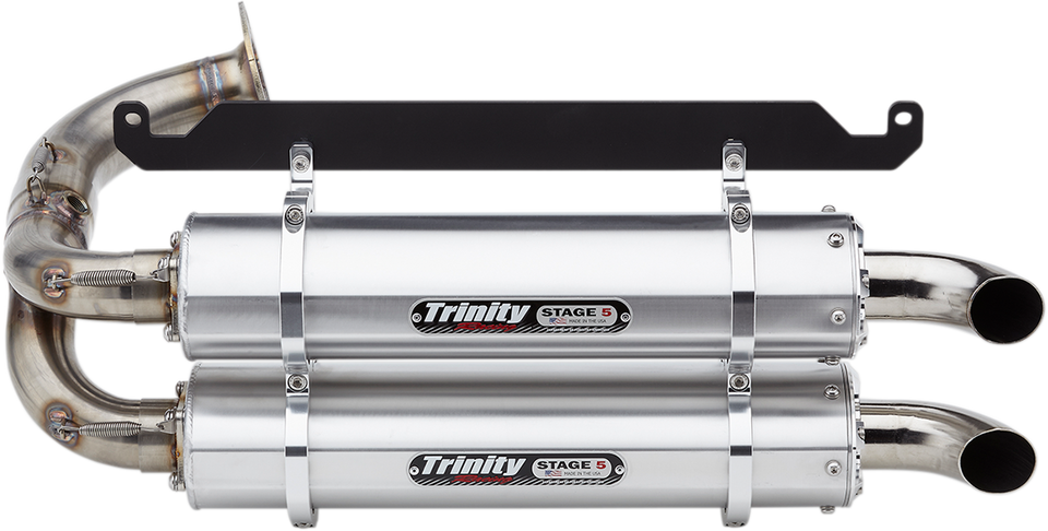 Stage 5 Slip-On Dual Muffler - Brushed Aluminum