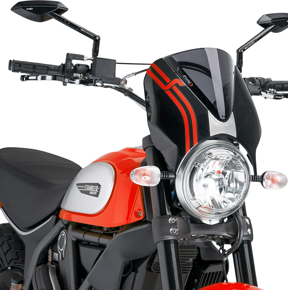 New Generation Windscreen - 12-1/4" - Dark Smoke - Scrambler - Lutzka's Garage