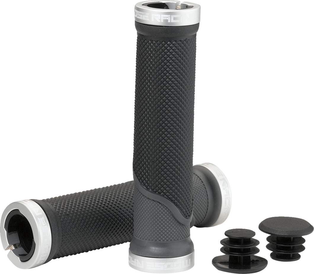 Mountain Bike Lock-On Grips - Black/Gray - 130 mm - Lutzka's Garage