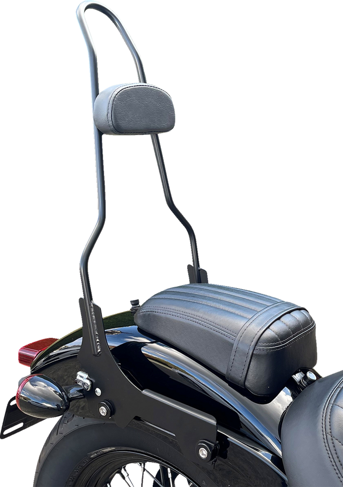 Quick Release Sissy Bar - 23" - With Pad - Gloss Black - Lutzka's Garage