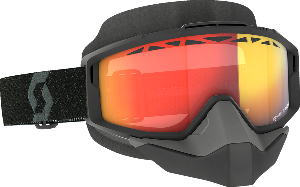 Split Snow Goggles - OTG - Light Sensitive - Black - Red Chrome - Lutzka's Garage