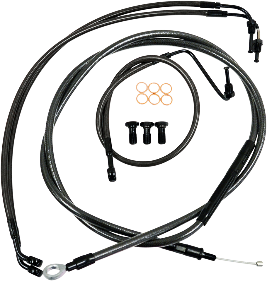 Handlebar Cable/Brake Line Kit - 15" - 17" Ape Hanger Handlebars - Midnight - Lutzka's Garage