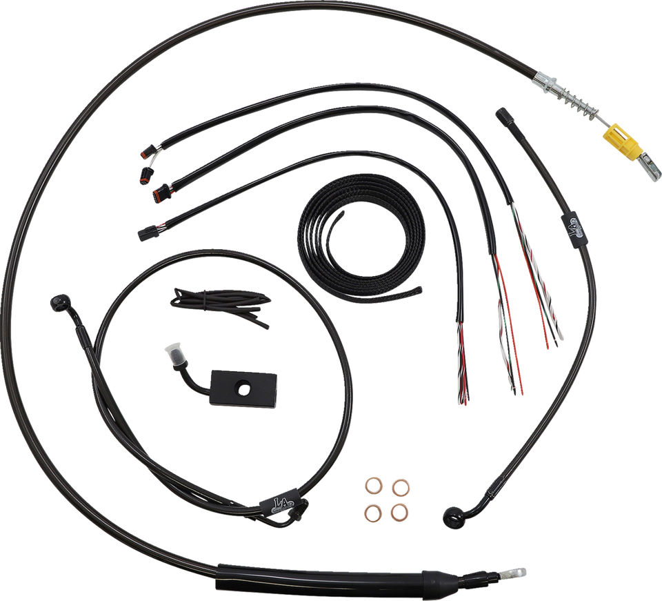 Cable Kit - Quick Connect - 18" - 20" Ape Hanger Handlebars - Midnight - Lutzka's Garage