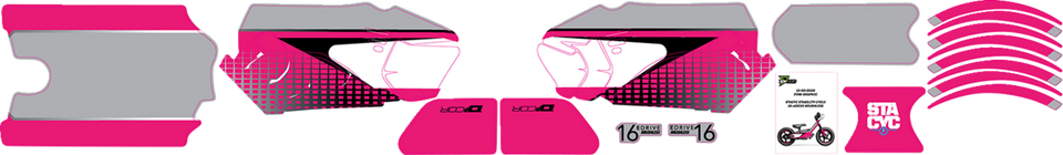 STACYC™ Stability Cycle Graphic Kit - 16" - Brushless - Pink - Lutzka's Garage