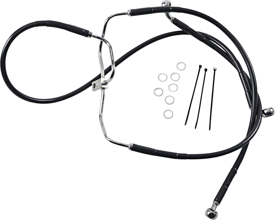 Brake Line - Front - Black - +8" - FXDF 08-17 - Lutzka's Garage