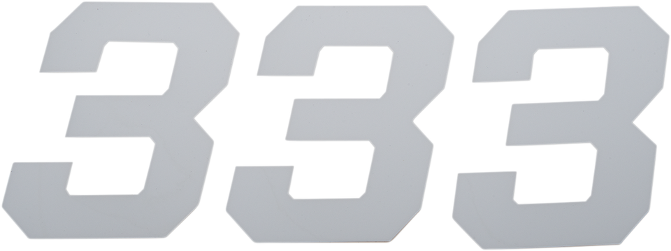 Race Number Plate - #3 - White - 4" - Lutzka's Garage