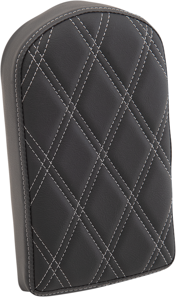 Sissy Bar Pad - Double Diamond - Silver - 10" - Lutzka's Garage