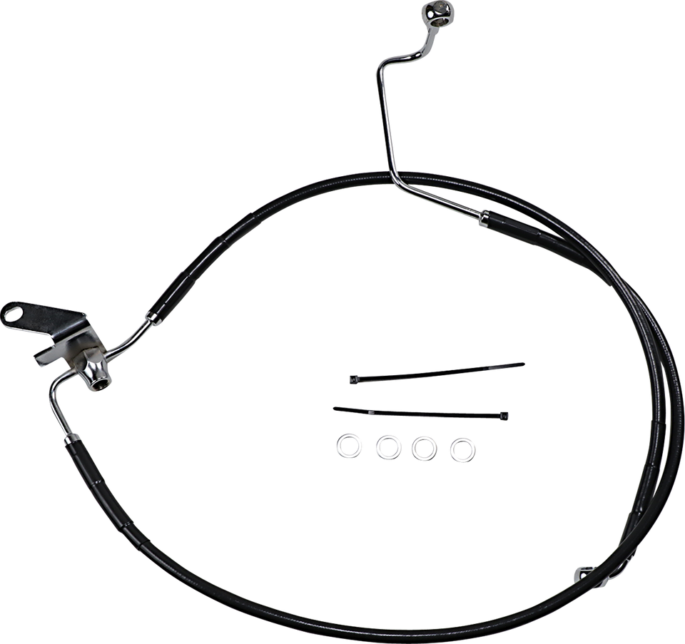 Brake Line - Rear - Black - +3" - Softail 04-06 - Lutzka's Garage