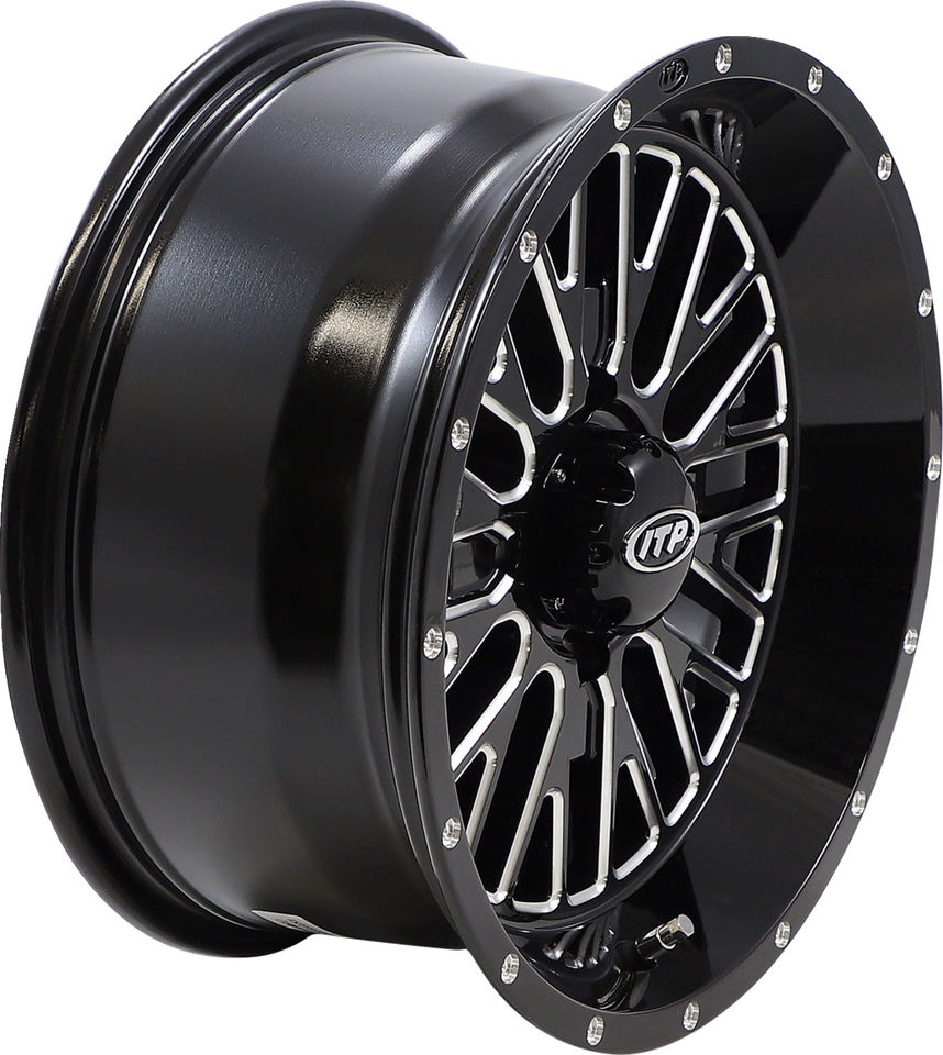 Wheel - Momentum - Front/Rear - Black/Milled - 15x7 - 4/110 - 4+3 (+10 mm)