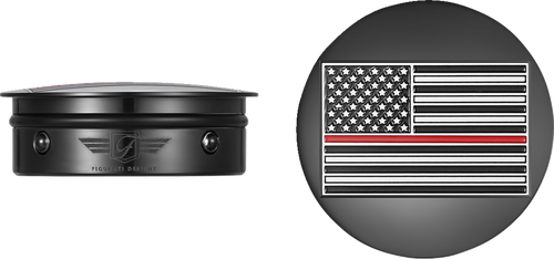 Swing Arm Covers - Red Line American Flag - Custom - Black - Reversed - Lutzka's Garage