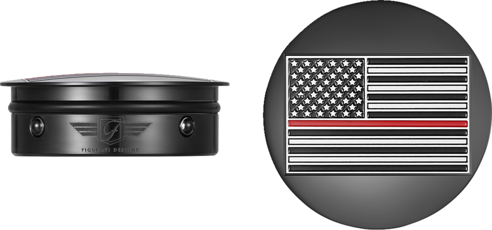 Swing Arm Covers - Red Line American Flag - Custom - Black - Reversed - Lutzka's Garage