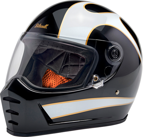 Lane Splitter Helmet - Gloss Black/White Flames - XS - Lutzka's Garage
